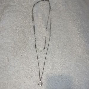 14” dual silver necklace